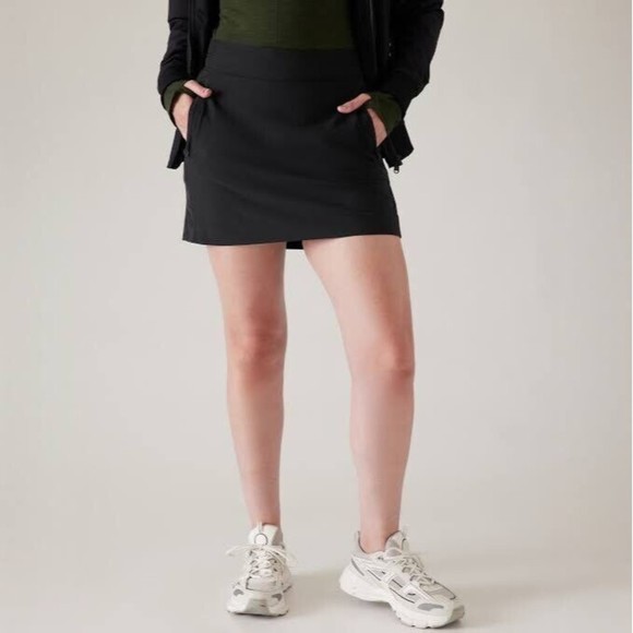 Chic Black Ultra Soft Zip Up Athletic Skort Dress